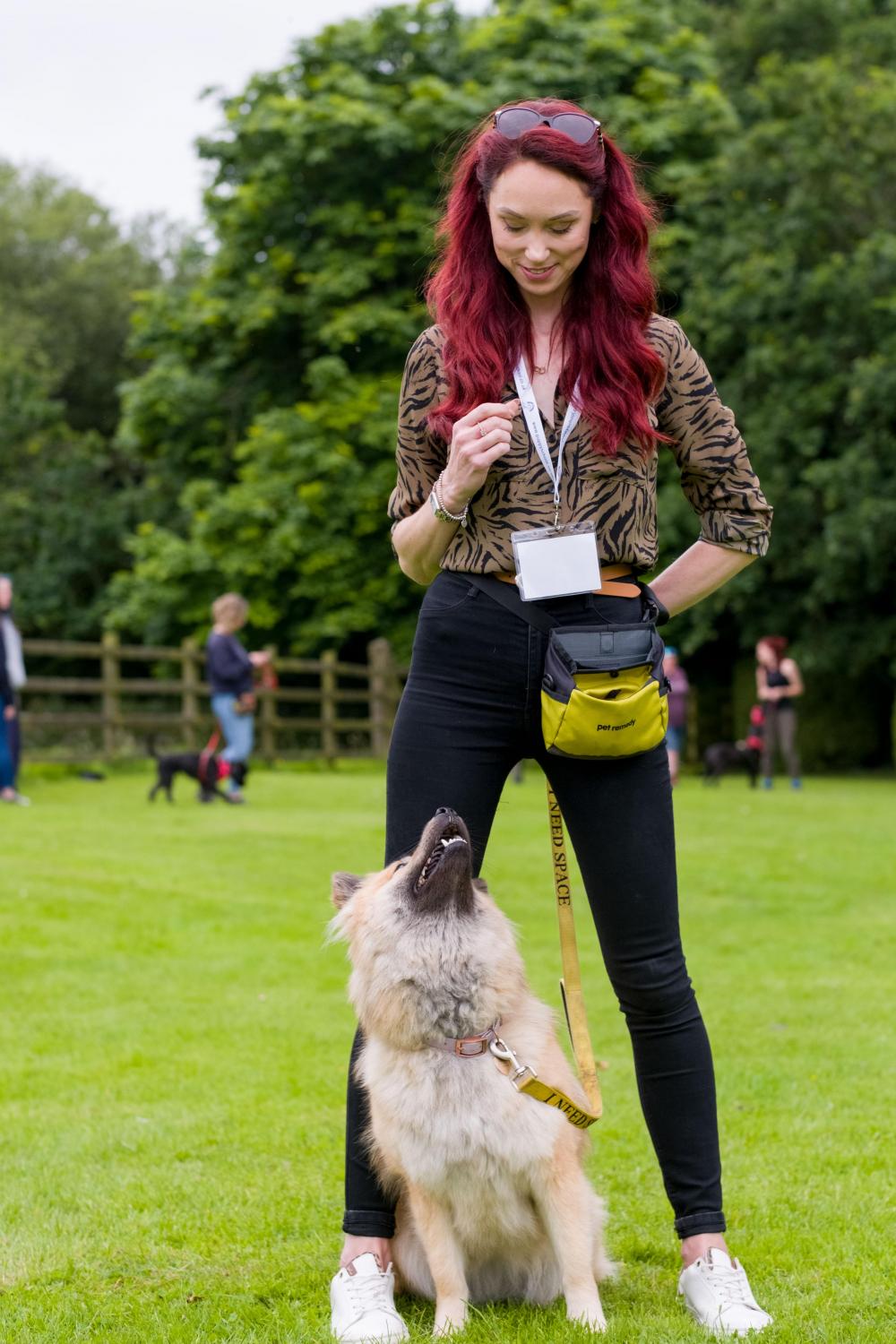 PS Tutor with Dog posing for Brand Photography